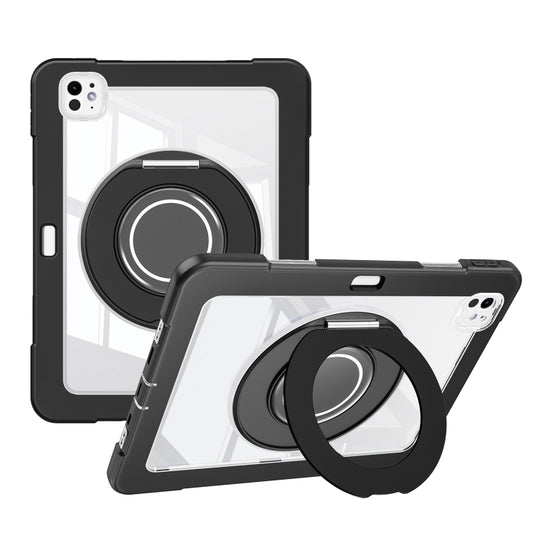 For iPad Pro 11 2024 Crystal Armor PC Hybrid TPU Tablet Case with Pen Slot(Black) - iPad Pro 11 2024 Cases by buy2fix | Online Shopping UK | buy2fix