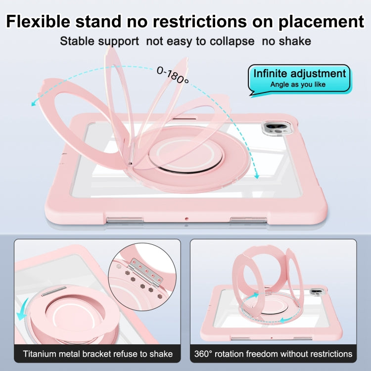 For iPad Pro 11 2022 / Air 10.9 2022 Crystal Armor PC Hybrid TPU Tablet Case with Pen Slot(Pink) - iPad Pro 11 (2022/2021) Cases by buy2fix | Online Shopping UK | buy2fix