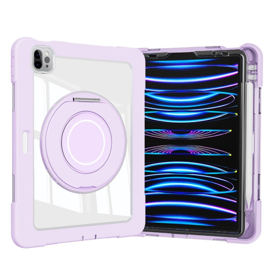 For iPad Pro 11 2022 / Air 10.9 2022 Crystal Armor PC Hybrid TPU Tablet Case with Pen Slot(Purple) - iPad Pro 11 (2022/2021) Cases by buy2fix | Online Shopping UK | buy2fix