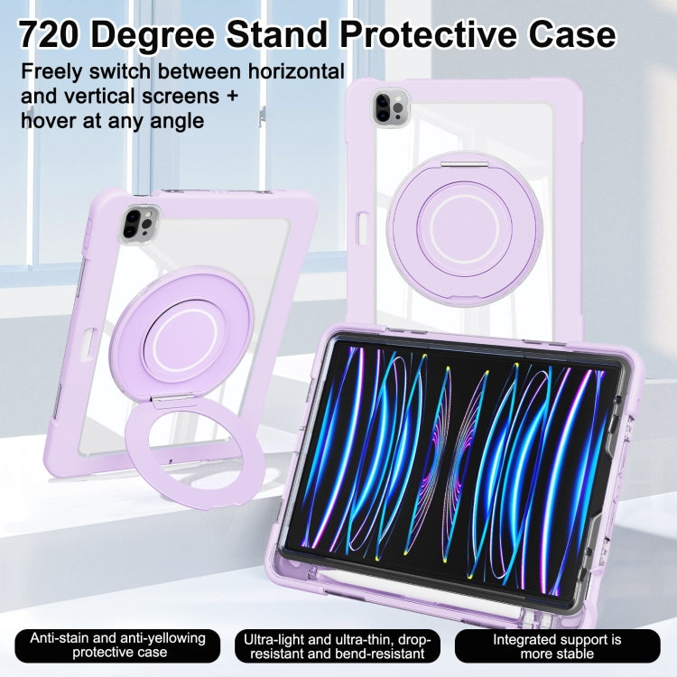 For iPad Pro 11 2022 / Air 10.9 2022 Crystal Armor PC Hybrid TPU Tablet Case with Pen Slot(Purple) - iPad Pro 11 (2022/2021) Cases by buy2fix | Online Shopping UK | buy2fix