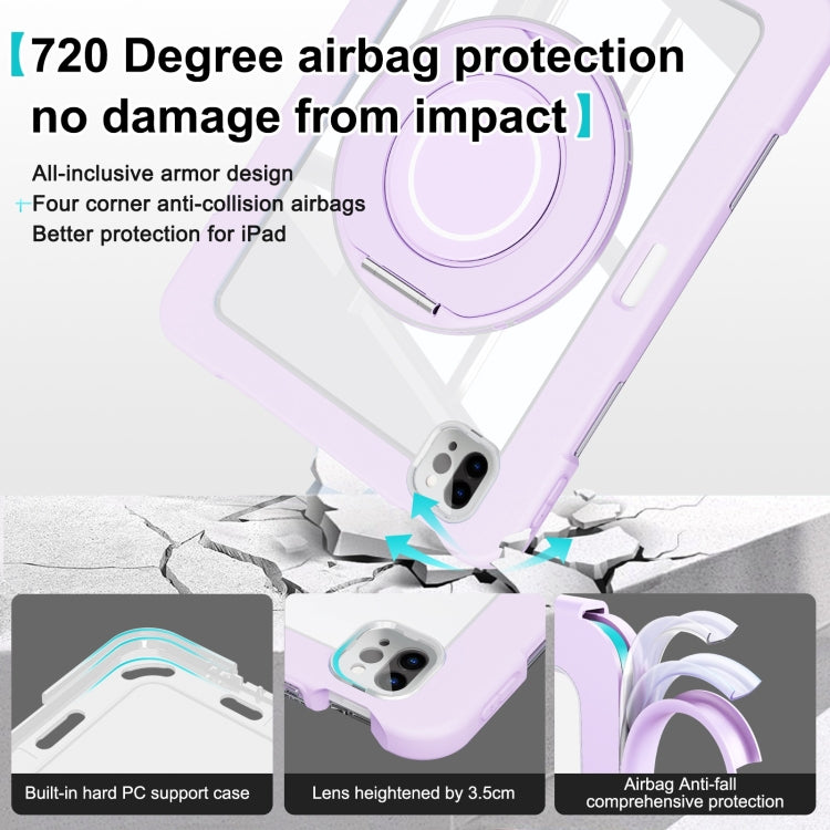 For iPad Pro 11 2022 / Air 10.9 2022 Crystal Armor PC Hybrid TPU Tablet Case with Pen Slot(Purple) - iPad Pro 11 (2022/2021) Cases by buy2fix | Online Shopping UK | buy2fix