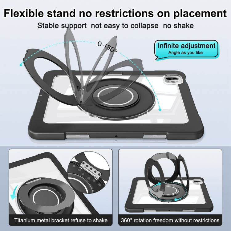 For iPad Pro 11 2022 / Air 10.9 2022 Crystal Armor PC Hybrid TPU Tablet Case with Pen Slot(Black) - iPad Pro 11 (2022/2021) Cases by buy2fix | Online Shopping UK | buy2fix