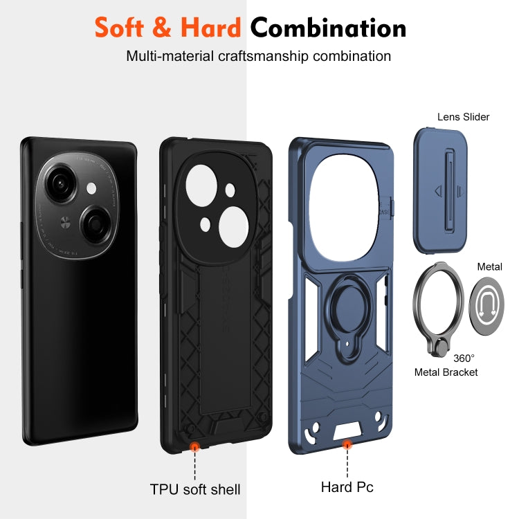 For Tecno Spark Go 2025 / Spark Go 1 Camshield Ring Holder Phone Case(Royal Blue) by buy2fix