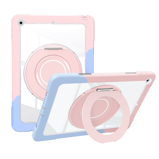 For iPad 10.2 2021 / 2020 / 2019 Crystal Armor PC Hybrid TPU Tablet Case(Blue Pink)