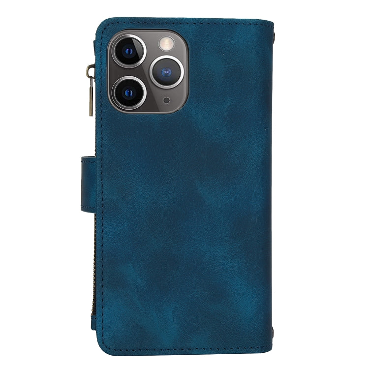 For iPhone 11 Pro Max Dream 9-Card Zipper Wallet RFID Leather Phone Case with Lanyard(Blue) - iPhone 11 Pro Max Cases by buy2fix | Online Shopping UK | buy2fix