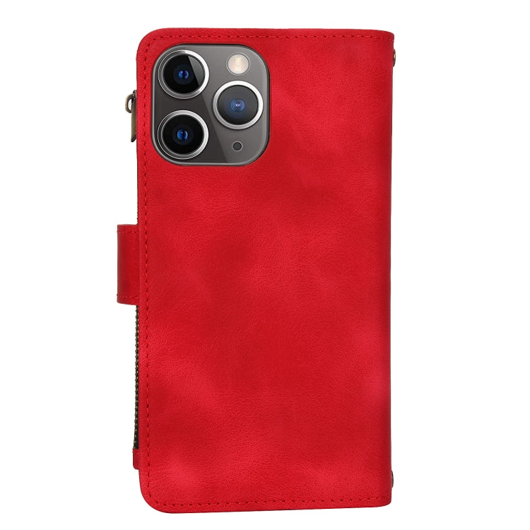 For iPhone 11 Pro Max Dream 9-Card Zipper Wallet RFID Leather Phone Case with Lanyard(Red) - iPhone 11 Pro Max Cases by buy2fix | Online Shopping UK | buy2fix