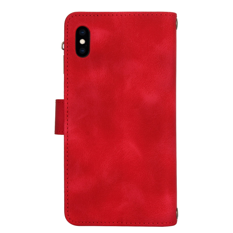 For iPhone XS Max Dream 9-Card Zipper Wallet RFID Leather Phone Case with Lanyard(Red) - More iPhone Cases by buy2fix | Online Shopping UK | buy2fix