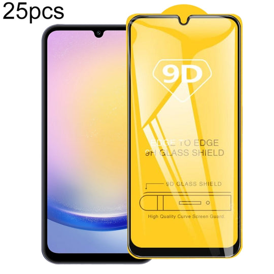 For Samsung Galaxy A26 5G / M16 5G 25pcs 9D Full Glue Full Screen Tempered Glass Film