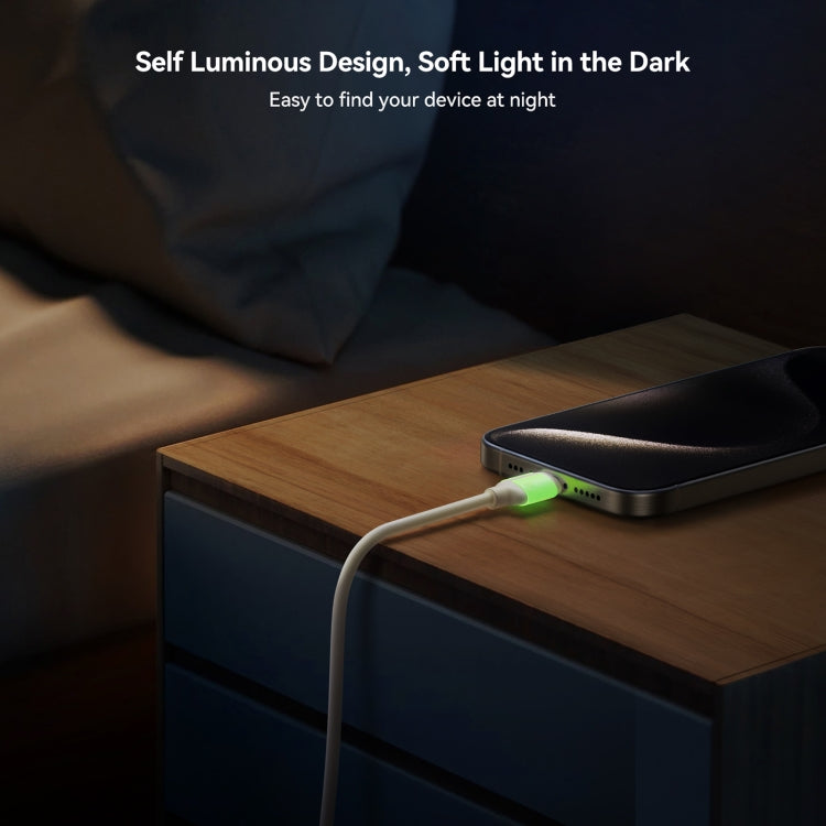 JOYROOM S-A53 Fluorescent Series 60W Type-C to Type-C Fast Charging Data Cable, Length:2m(Beige) - USB-C & Type-C Cable by JOYROOM | Online Shopping UK | buy2fix
