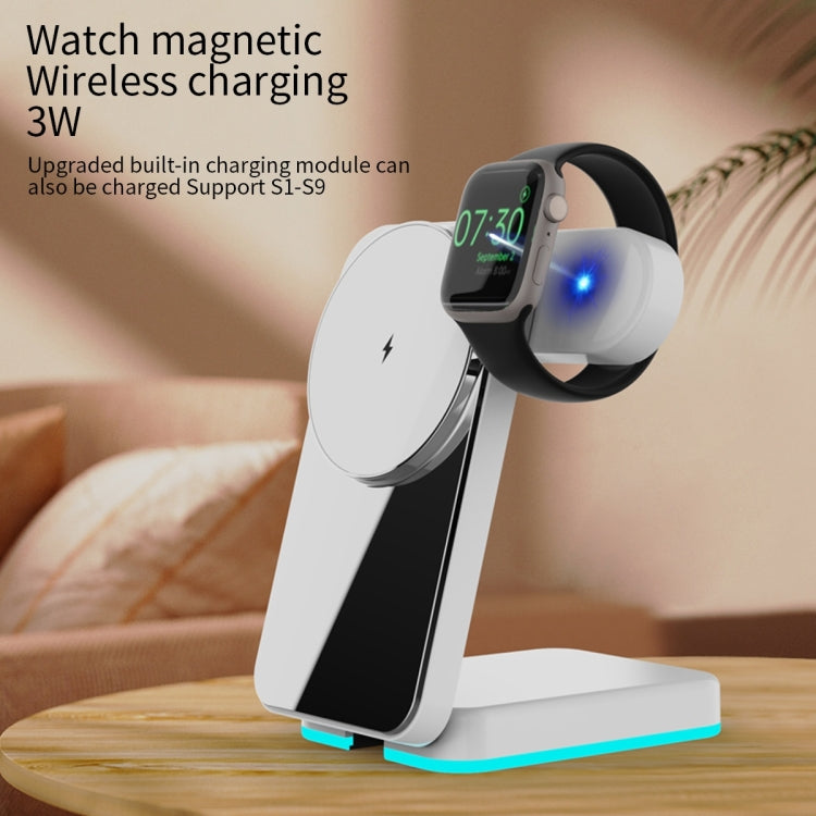 H62 RGB LED Light 3 in 1 Foldable Wireless Charger(Black) - Wireless Charger by buy2fix | Online Shopping UK | buy2fix