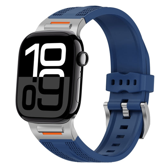 For Apple Watch 42mm / 41mm / 40mm / 38mm Trailblazer Woven Texture Silicone Watch Band(Midnight Blue)