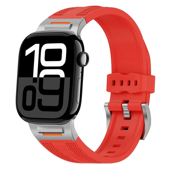 For Apple Watch 42mm / 41mm / 40mm / 38mm Trailblazer Woven Texture Silicone Watch Band(Red)