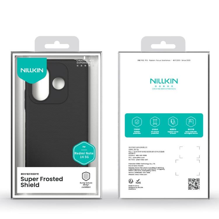 For Redmi Note 14 5G China NILLKIN Frosted PC Phone Case(Black) - Note 14 Cases by NILLKIN | Online Shopping UK | buy2fix