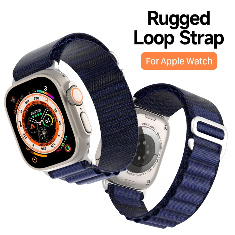 For Apple Watch 46mm / 49mm / 45mm / 44mm DUX DUCIS GS Series Nylon Loop Watch Band(Navy Blue) by DUX DUCIS