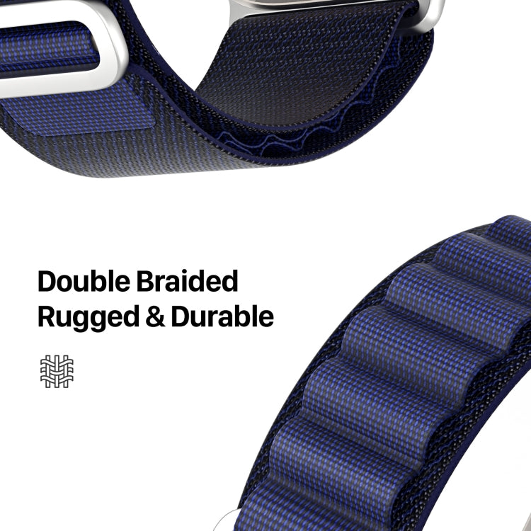 For Apple Watch 46mm / 49mm / 45mm / 44mm DUX DUCIS GS Series Nylon Loop Watch Band(Navy Blue) by DUX DUCIS