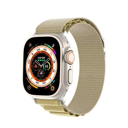 For Apple Watch 46mm / 49mm / 45mm / 44mm DUX DUCIS GS Series Nylon Loop Watch Band(Tan) by DUX DUCIS