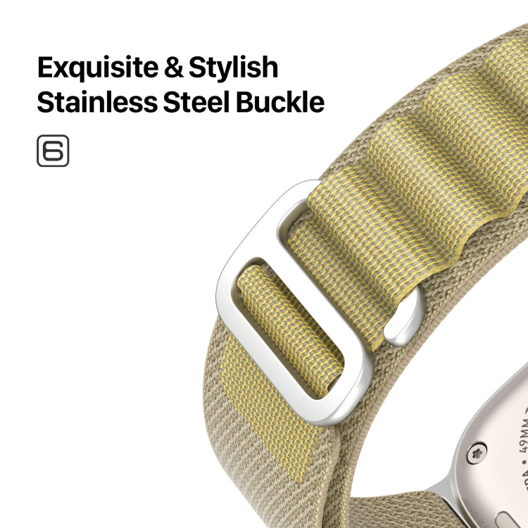 For Apple Watch 46mm / 49mm / 45mm / 44mm DUX DUCIS GS Series Nylon Loop Watch Band(Tan) by DUX DUCIS