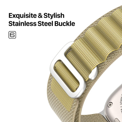 For Apple Watch 46mm / 49mm / 45mm / 44mm DUX DUCIS GS Series Nylon Loop Watch Band(Tan) by DUX DUCIS