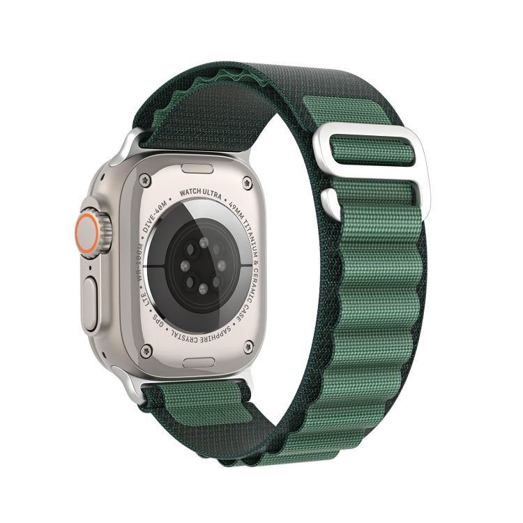 For Apple Watch 46mm / 49mm / 45mm / 44mm DUX DUCIS GS Series Nylon Loop Watch Band(Dark Green) by DUX DUCIS