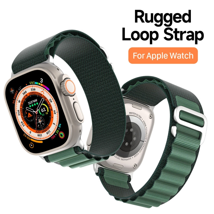 For Apple Watch 46mm / 49mm / 45mm / 44mm DUX DUCIS GS Series Nylon Loop Watch Band(Dark Green) by DUX DUCIS