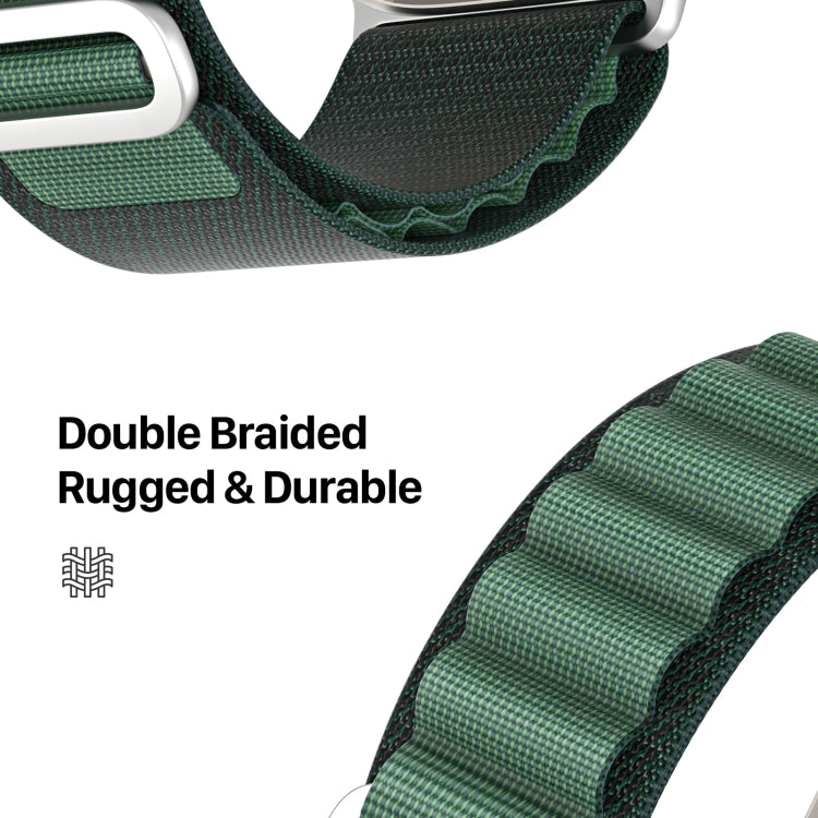 For Apple Watch 46mm / 49mm / 45mm / 44mm DUX DUCIS GS Series Nylon Loop Watch Band(Dark Green) by DUX DUCIS