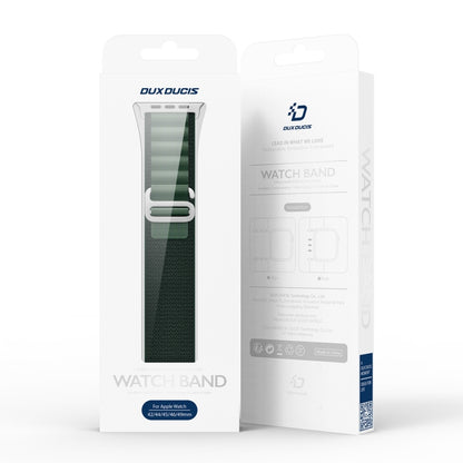 For Apple Watch 46mm / 49mm / 45mm / 44mm DUX DUCIS GS Series Nylon Loop Watch Band(Dark Green) by DUX DUCIS