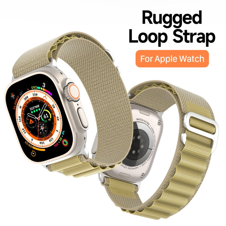 For Apple Watch 42mm / 41mm / 40mm / 38mm DUX DUCIS GS Series Nylon Loop Watch Band(Tan) by DUX DUCIS