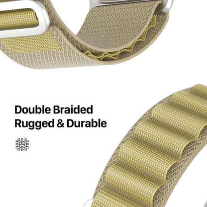 For Apple Watch 42mm / 41mm / 40mm / 38mm DUX DUCIS GS Series Nylon Loop Watch Band(Tan) by DUX DUCIS