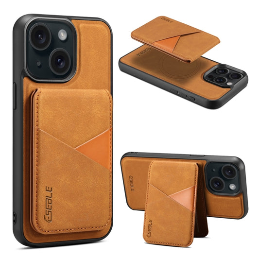 For iPhone 14 / 13 ESEBLE E2 Retro Texture Card Slots MagSafe RFID Leather Case(Yellow) - iPhone 14 Cases by ESEBLE | Online Shopping UK | buy2fix