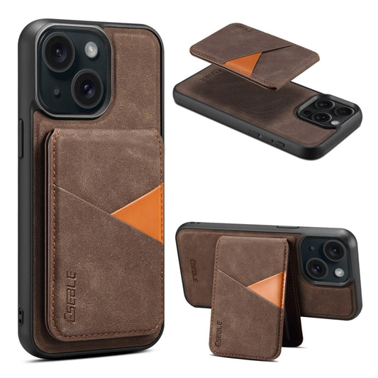 For iPhone 14 / 13 ESEBLE E2 Retro Texture Card Slots MagSafe RFID Leather Case(Coffee) - iPhone 14 Cases by ESEBLE | Online Shopping UK | buy2fix