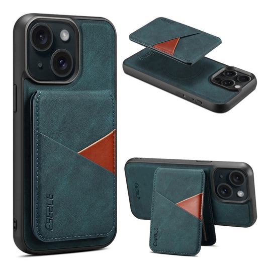 For iPhone 14 / 13 ESEBLE E2 Retro Texture Card Slots MagSafe RFID Leather Case(Dark Green) - iPhone 14 Cases by ESEBLE | Online Shopping UK | buy2fix