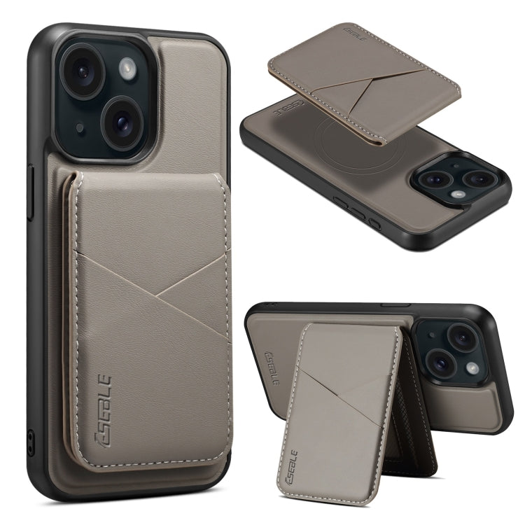 For iPhone 14 / 13 ESEBLE E3 Plain Texture Card Slots MagSafe RFID Leather Case(Grey) - iPhone 14 Cases by ESEBLE | Online Shopping UK | buy2fix