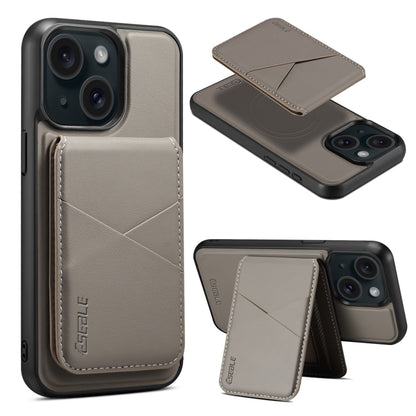 For iPhone 14 / 13 ESEBLE E3 Plain Texture Card Slots MagSafe RFID Leather Case(Grey) - iPhone 14 Cases by ESEBLE | Online Shopping UK | buy2fix