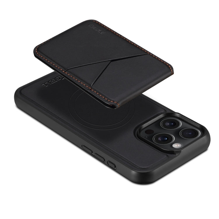 For iPhone 14 Pro ESEBLE E3 Plain Texture Card Slots MagSafe RFID Leather Case(Black) - iPhone 14 Pro Cases by ESEBLE | Online Shopping UK | buy2fix