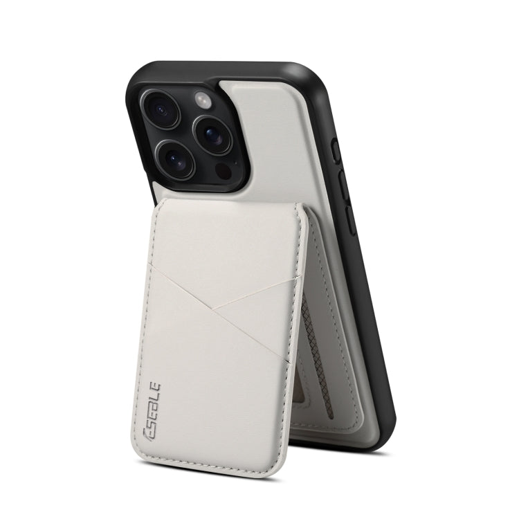 For iPhone 15 Pro ESEBLE E3 Plain Texture Card Slots MagSafe RFID Leather Case(Ivory) - iPhone 15 Pro Cases by ESEBLE | Online Shopping UK | buy2fix