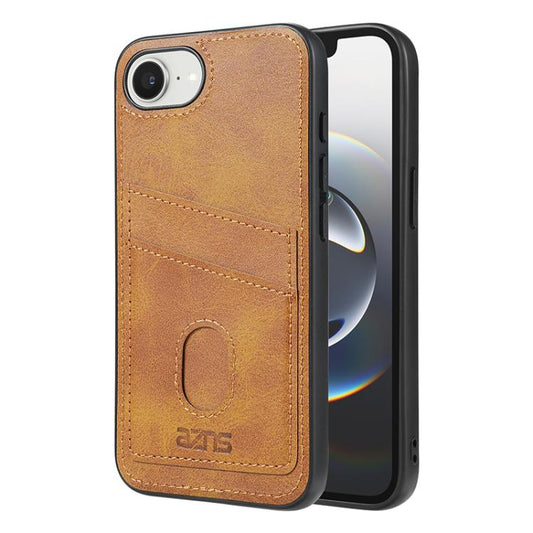 For iPhone 16e AZNS K1 Series Card Slot Business Phone Case(Yellow) - iPhone 16e Cases by AZNS | Online Shopping UK | buy2fix