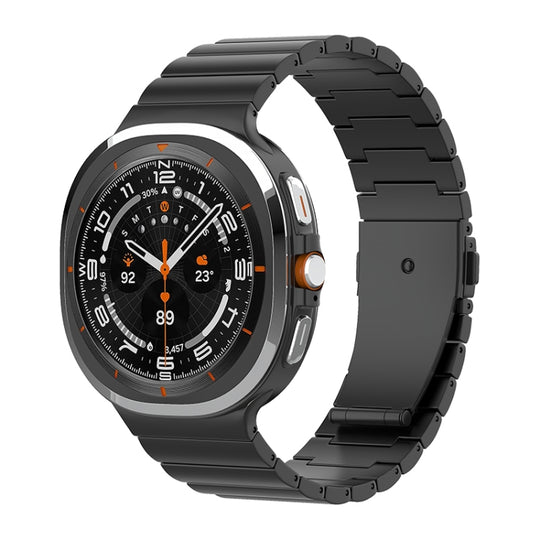 For Galaxy Watch Ultra2 2026 / 2025 / 1 2024 One Bead Flat Buckle Pure Titanium Watch Band(Black)