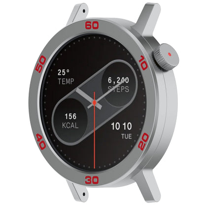 For CMF Watch Pro 2 Smart Watch Metal Bezel Number Ring Frame(Silver Red) - Watch Case by buy2fix | Online Shopping UK | buy2fix