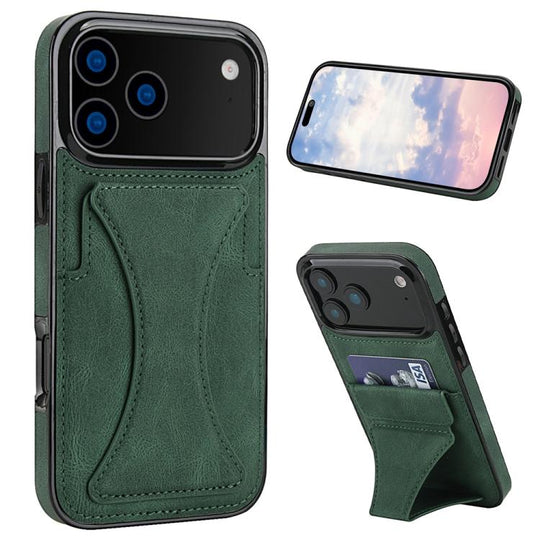 For iPhone 18 Pro Max / 17 Pro Max Ultra-thin Shockproof Phone Protective Case with Holder(Green)