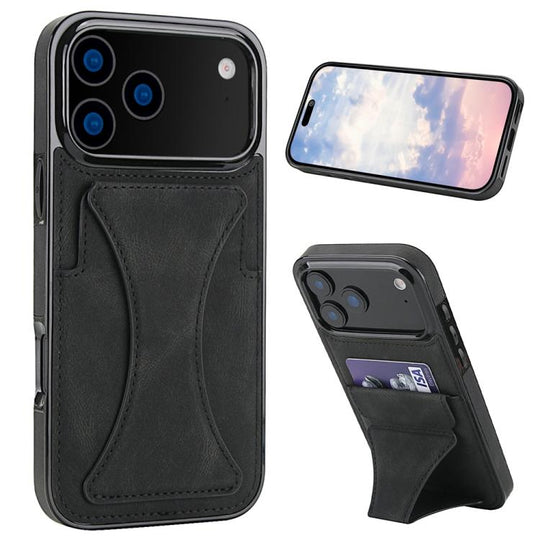 For iPhone 18 Pro Max / 17 Pro Max Ultra-thin Shockproof Phone Protective Case with Holder(Black)