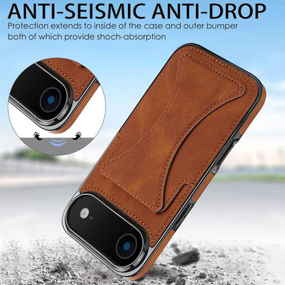 For iPhone Air Ultra-thin Shockproof Phone Protective Case with Holder(Brown) - iPhone Air Cases by buy2fix | Online Shopping UK | buy2fix