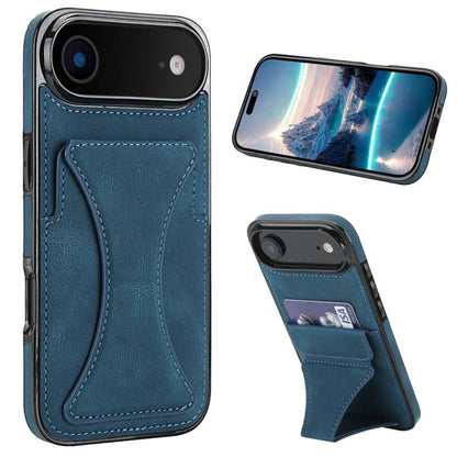 For iPhone Air Ultra-thin Shockproof Phone Protective Case with Holder(Blue) - iPhone Air Cases by buy2fix | Online Shopping UK | buy2fix