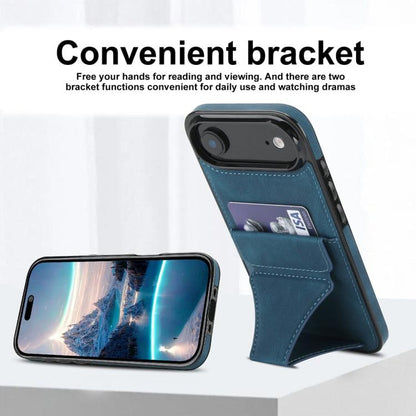 For iPhone Air Ultra-thin Shockproof Phone Protective Case with Holder(Blue) - iPhone Air Cases by buy2fix | Online Shopping UK | buy2fix