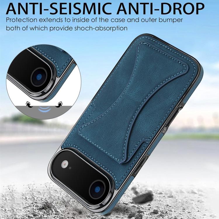For iPhone Air Ultra-thin Shockproof Phone Protective Case with Holder(Blue) - iPhone Air Cases by buy2fix | Online Shopping UK | buy2fix