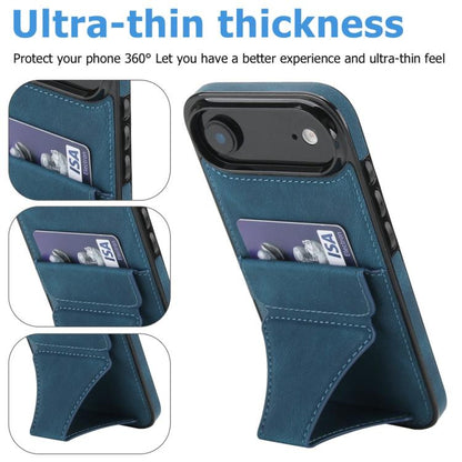 For iPhone Air Ultra-thin Shockproof Phone Protective Case with Holder(Blue) - iPhone Air Cases by buy2fix | Online Shopping UK | buy2fix