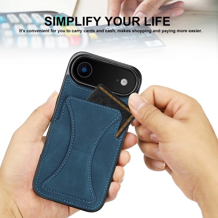 For iPhone Air Ultra-thin Shockproof Phone Protective Case with Holder(Blue) - iPhone Air Cases by buy2fix | Online Shopping UK | buy2fix