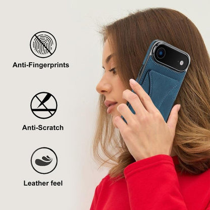 For iPhone Air Ultra-thin Shockproof Phone Protective Case with Holder(Blue) - iPhone Air Cases by buy2fix | Online Shopping UK | buy2fix