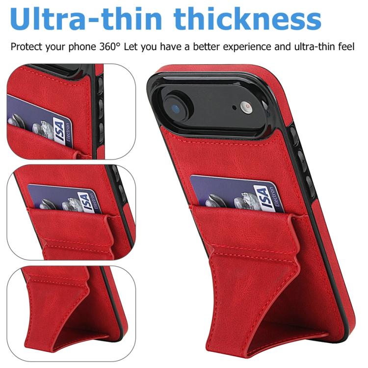 For iPhone Air Ultra-thin Shockproof Phone Protective Case with Holder(Red) - iPhone Air Cases by buy2fix | Online Shopping UK | buy2fix