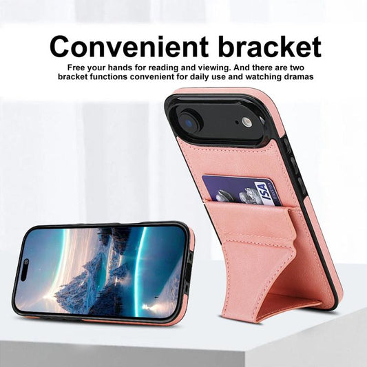 For iPhone Air Ultra-thin Shockproof Phone Protective Case with Holder(Rose Gold) - iPhone Air Cases by buy2fix | Online Shopping UK | buy2fix