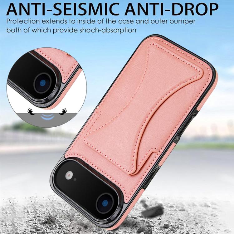 For iPhone Air Ultra-thin Shockproof Phone Protective Case with Holder(Rose Gold) - iPhone Air Cases by buy2fix | Online Shopping UK | buy2fix
